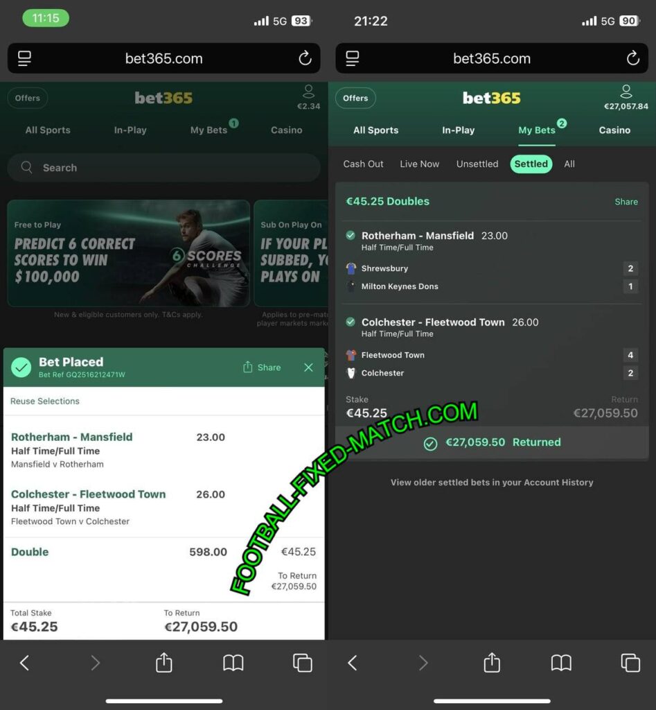 BET365 FOOTBALL FIXED GAMES TIPS