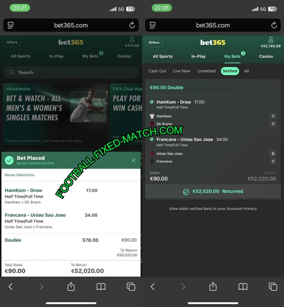 FOOTBALL BET365 FIXED GAMES TIPS HTFT