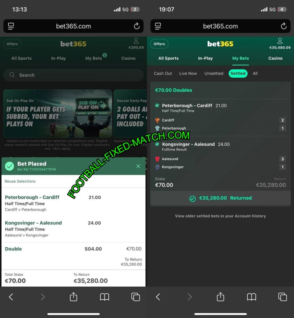 FOOTBALL BET365 HTFT FIXING MATCH