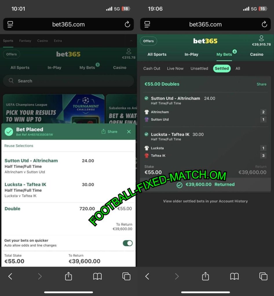 FOOTBALL HALFTIME FULLTME BET 100