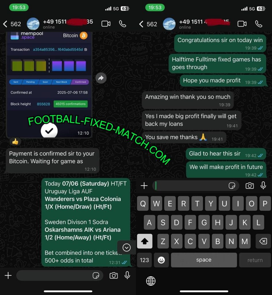 FOOTBALL WHATSAPP FIXED MATCH TIPS