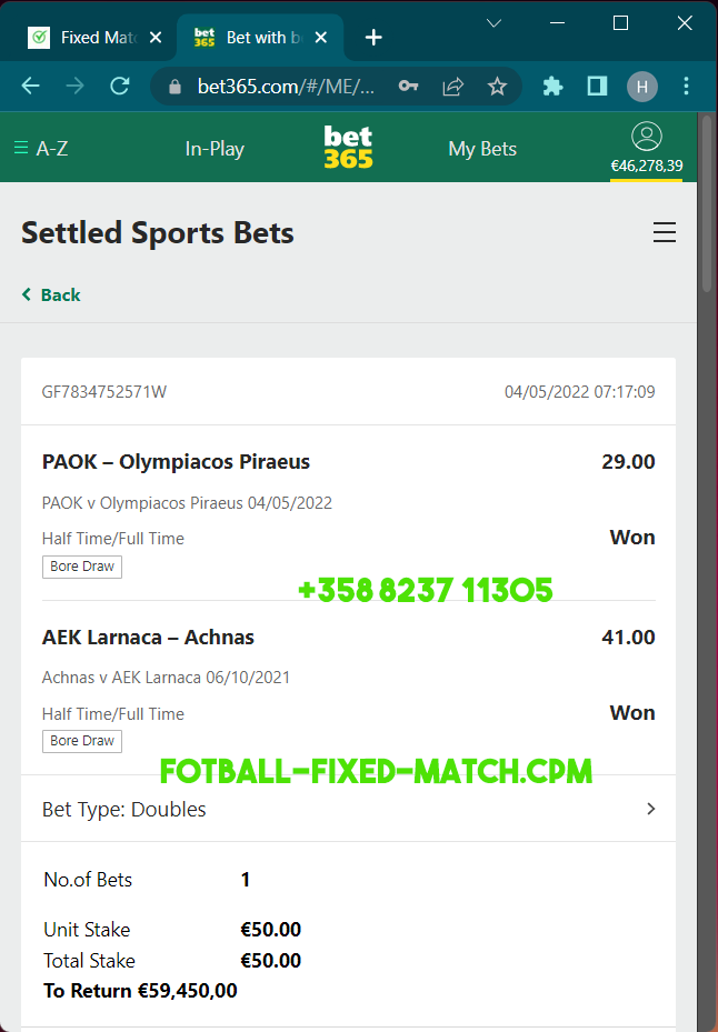 Strong HT FT Fixed Matches