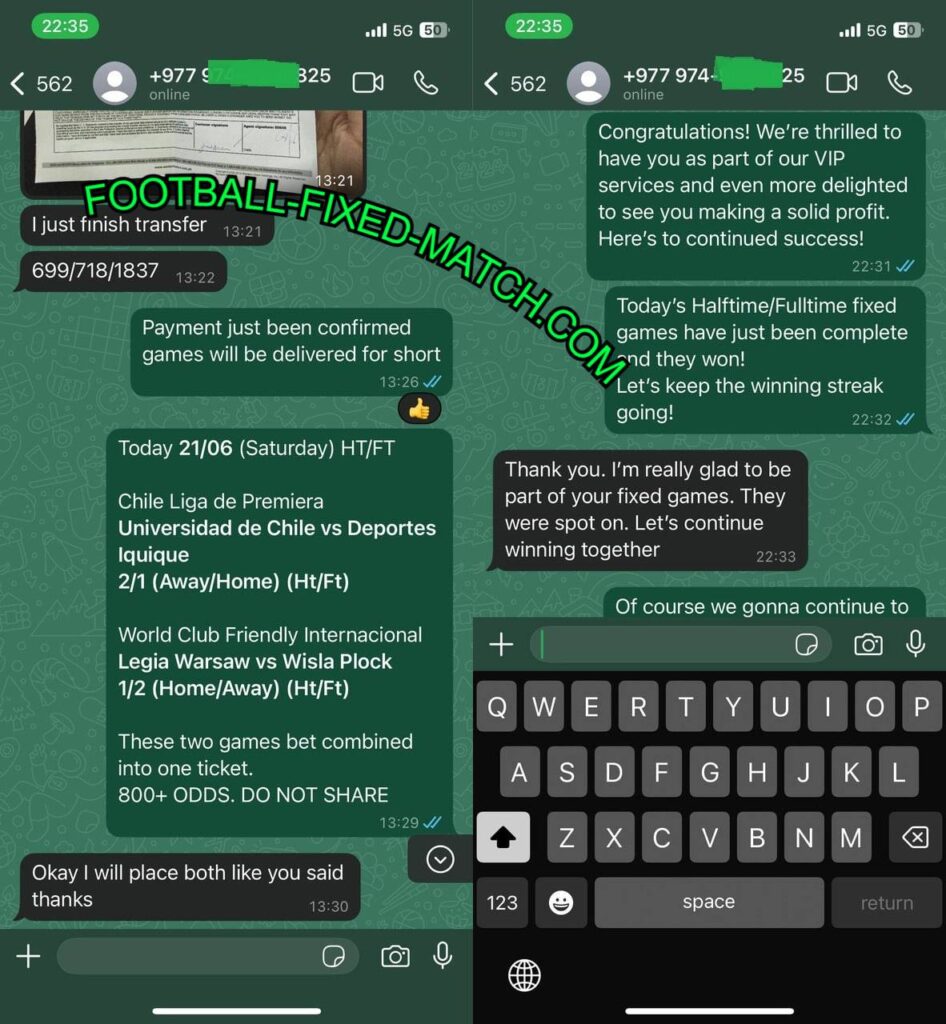 whatsapp fixed football games