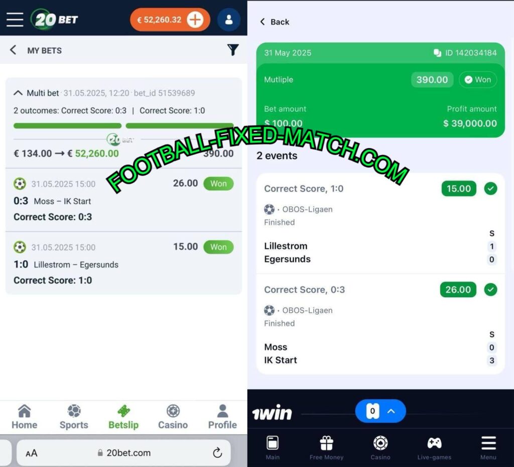 20bet correct score fixed matches tips