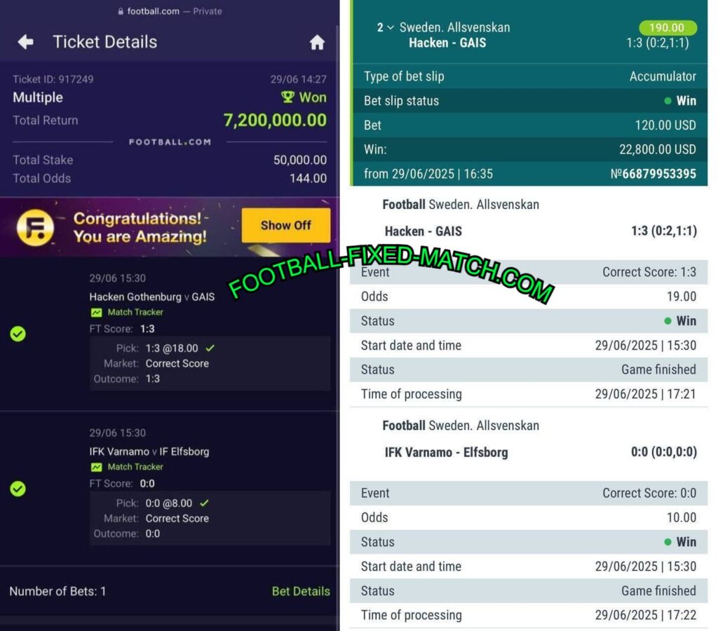 22bet correct score fixed matches