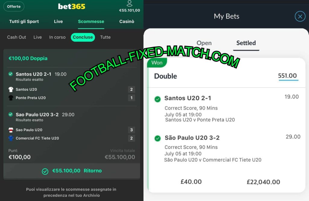 BET AT HOME CORRECT SCORE FIXED MATCHES
