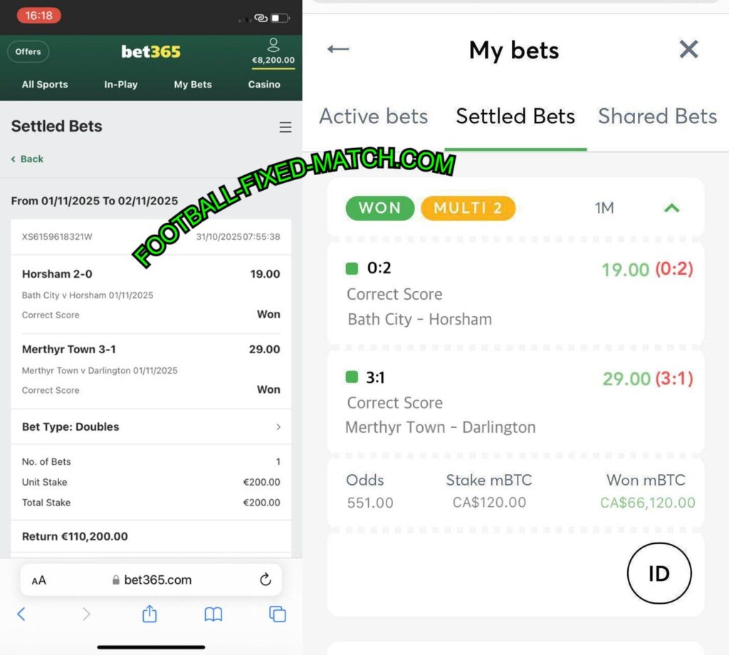 BET365 FIXED CORRECT SCORE TIPS