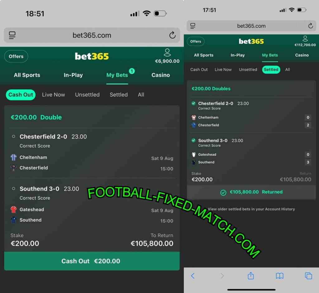 BET365 FOOTBALL FIXED MATCH TIPS