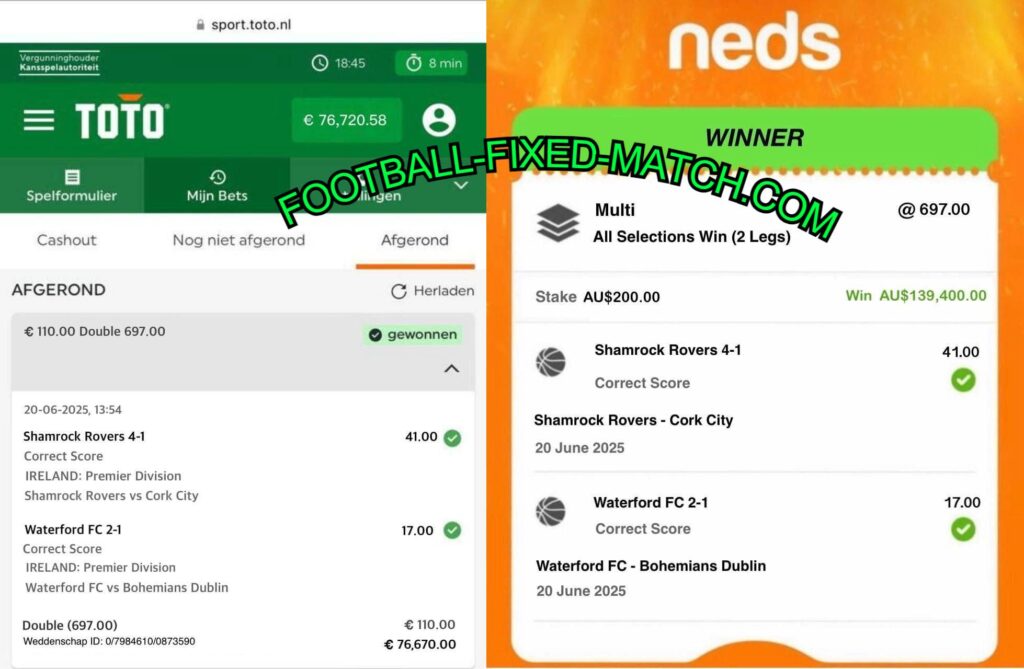 NEDS CORRECT SCORE FIXED MATCHES TIPS