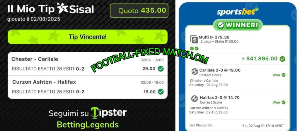 SISAL CORRECT SCORE SPORTS BET FIXED