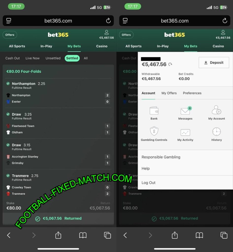 FOOTBALL COMBO FIXED MATCHES 1X2