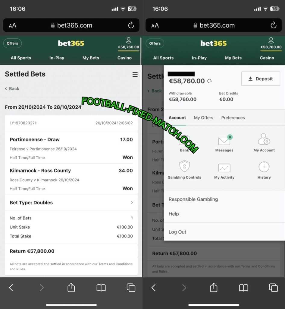 BET365 FOOTBALL FIXED MATCH