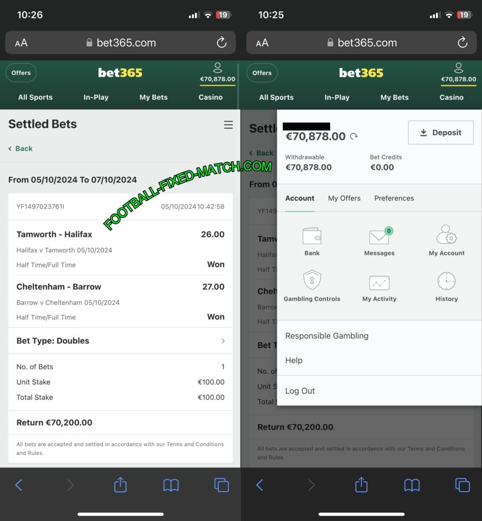 FIXED FOOTBALL HTFT MATCH TIPS BET365