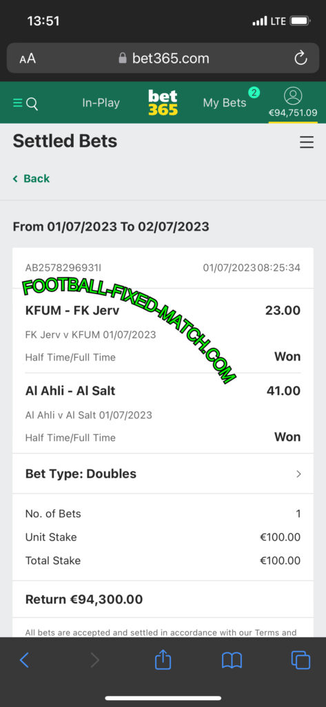 FOOTBALL HT FT FIXED MATCH TODAY WIN