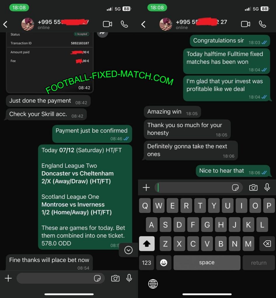 FOOTBALL WHATSAPP FIXED MATCH TIPS