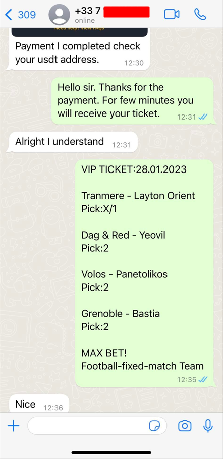 Ticket 1x2 Fixed Matches