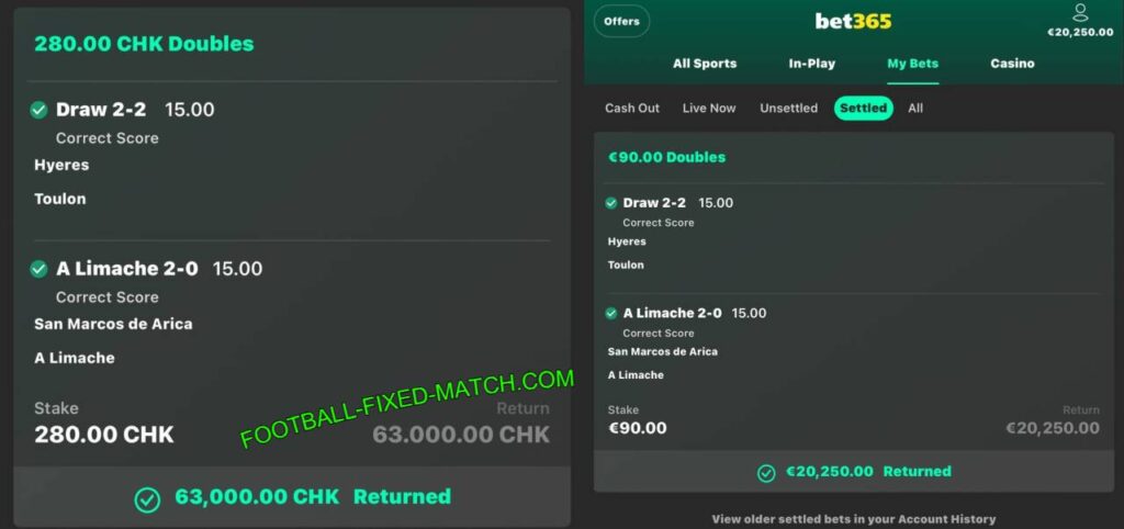 BET365 FOOTBALL FIXED MATCH CORRECT SCORE