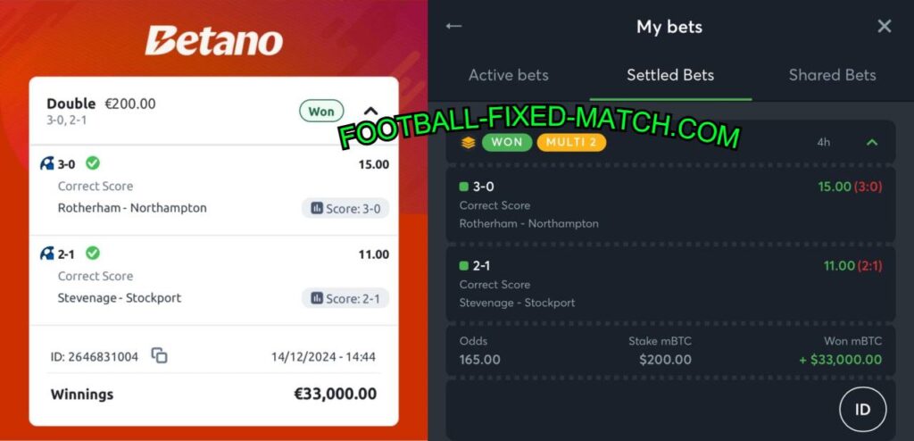 BETANO FIXED FOOTBALL MATCHES