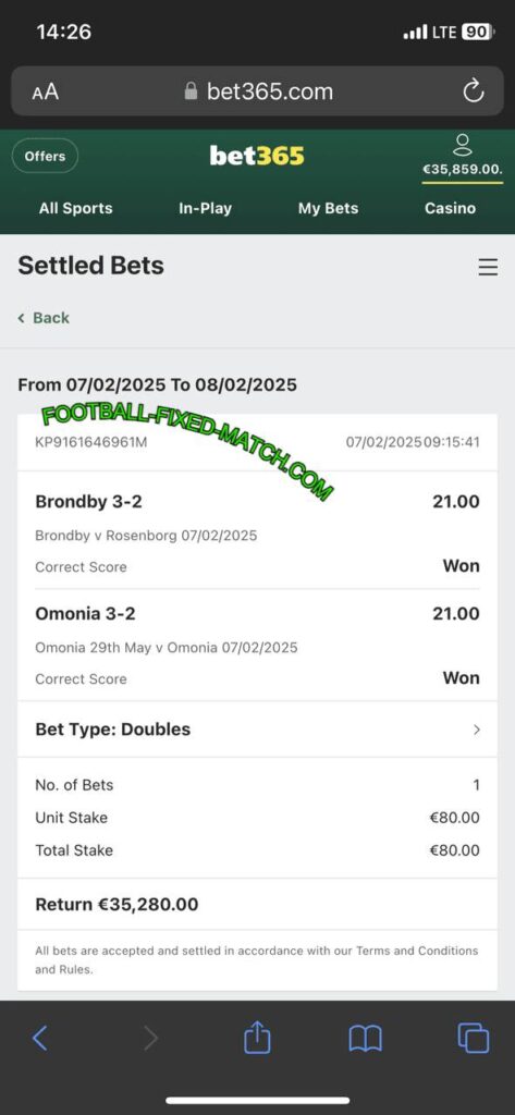 FOOTBALL BET365 FIXED BETTING TIPS