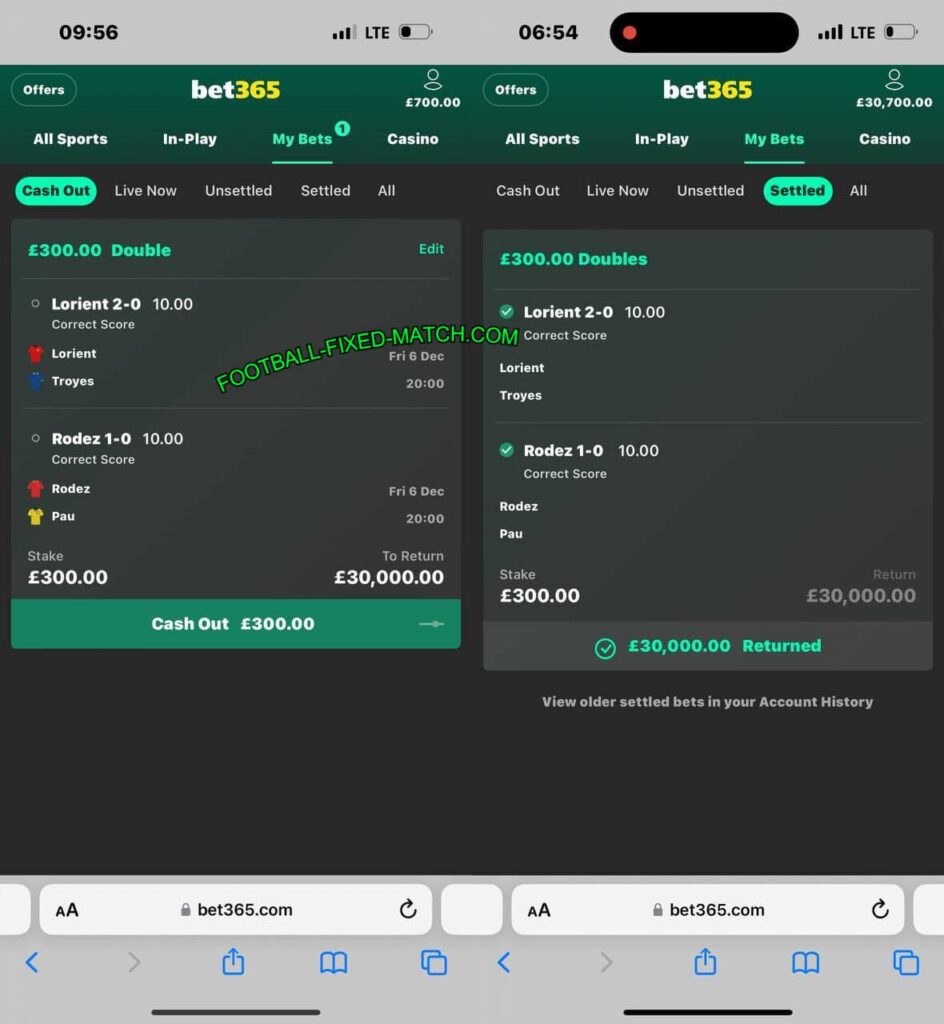 FOOTBALL BET365 FIXED MATCH TIPS