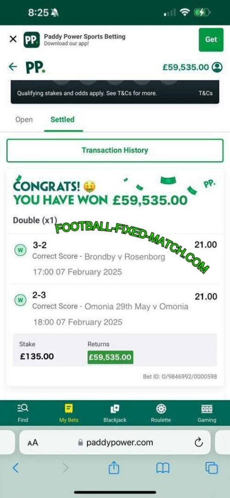 PADDYPOWER FOOTBALL FIXED BETTING TIPS