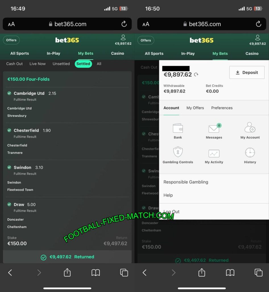 FOOTBAL FIXED BET365 MATCH VIP TIPS 1X2