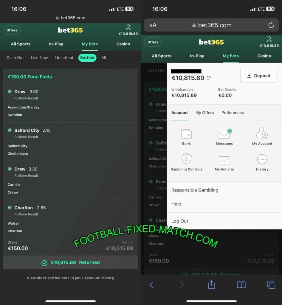 FOOTBALL BET FIXED GAMES 1X2