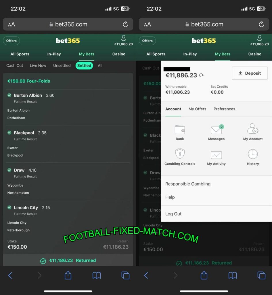 FOOTBALL BET365 FIXED BETTING TIPS 1X2