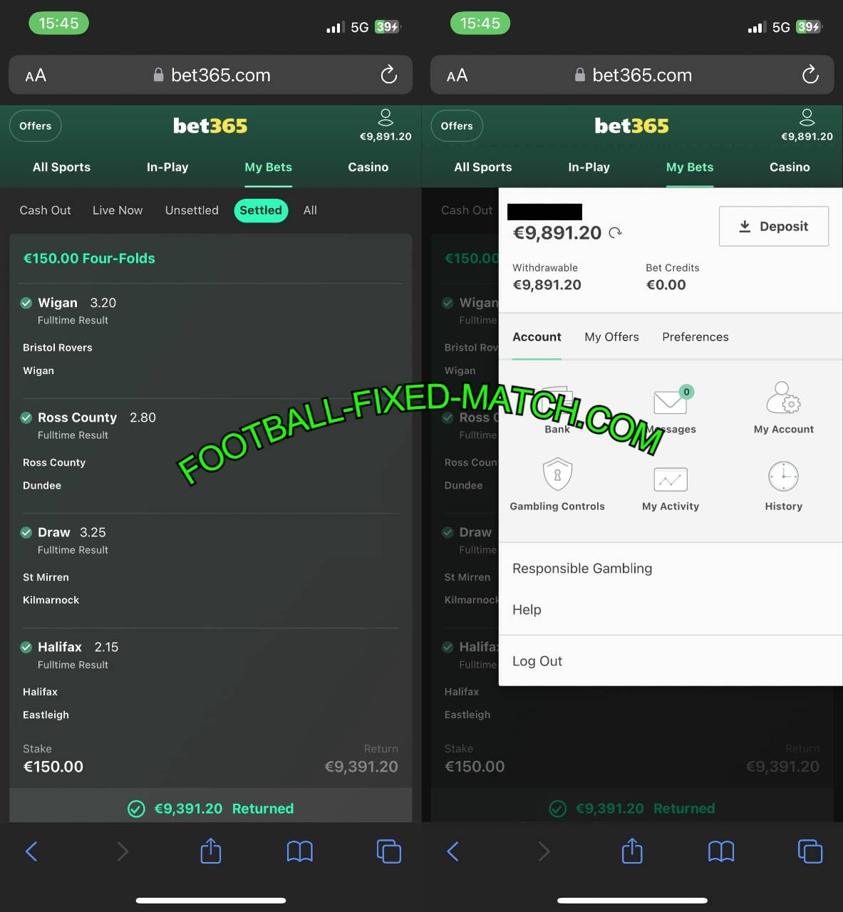 FOOTBALL FIXED VIP BETS 1X2 TICKET