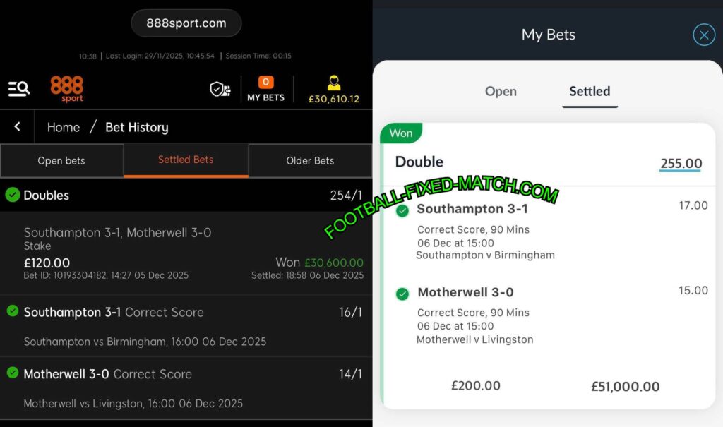 888 SPORT FIXED MATCHES