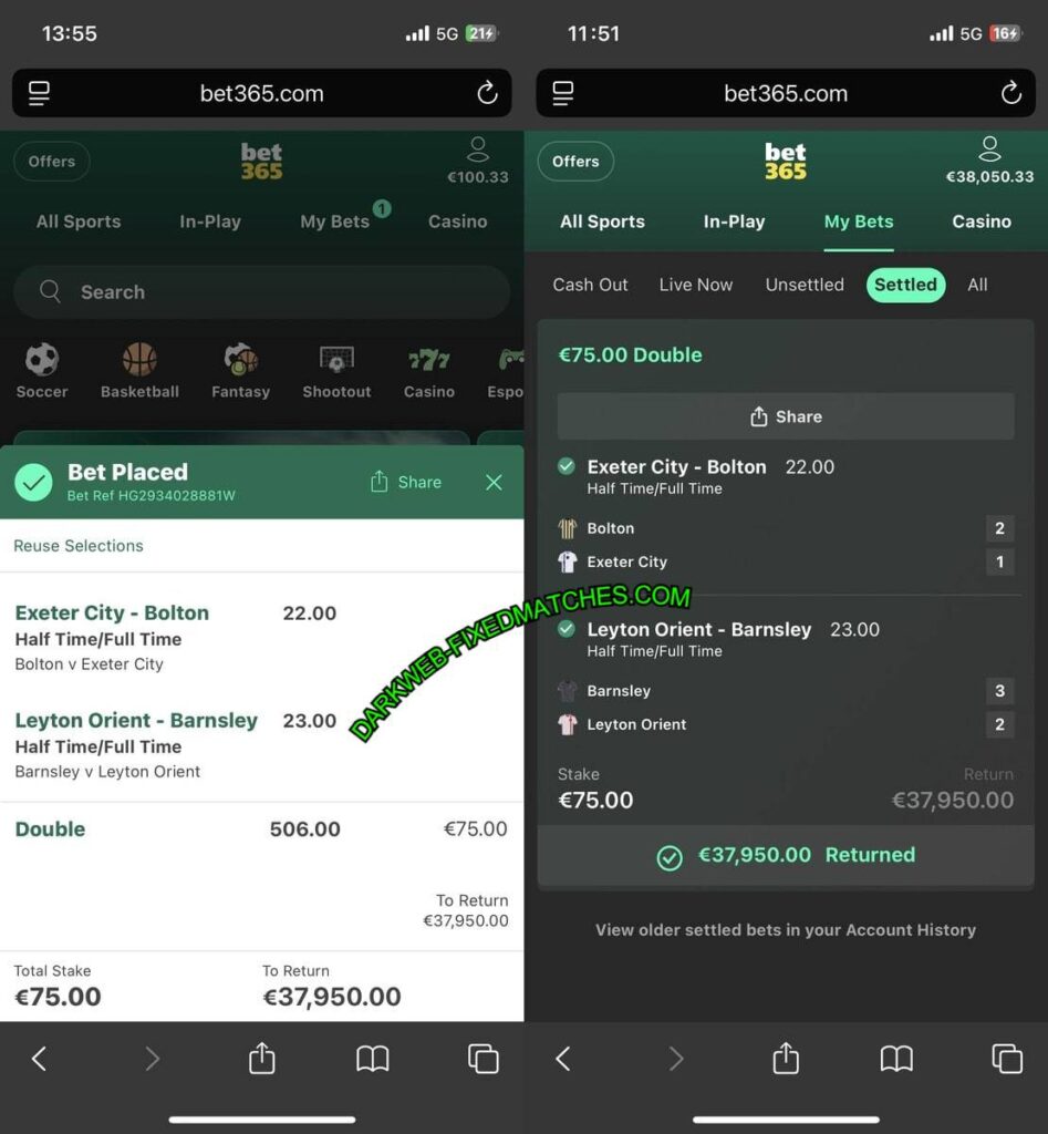 BET365 FIXED MATCHES TIPS