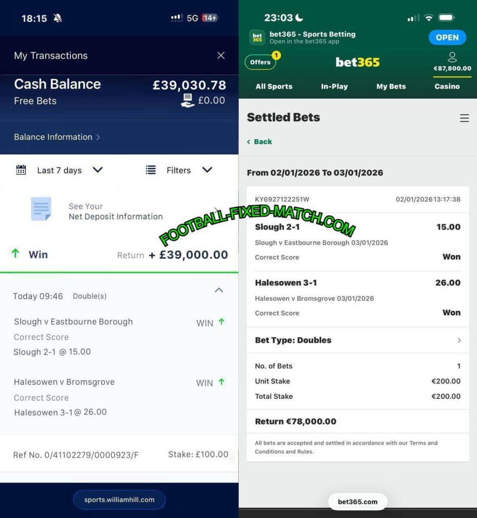 WILLIAM HILL SPORTS FIXED MATCHES TIPS