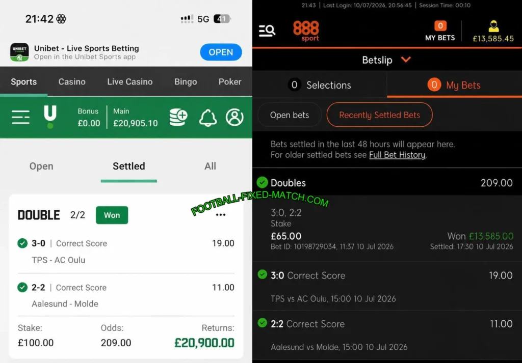 888 SPORT CORRECT SCORE MATCHES 888 SPORT CORRECT SCORE MATCHES