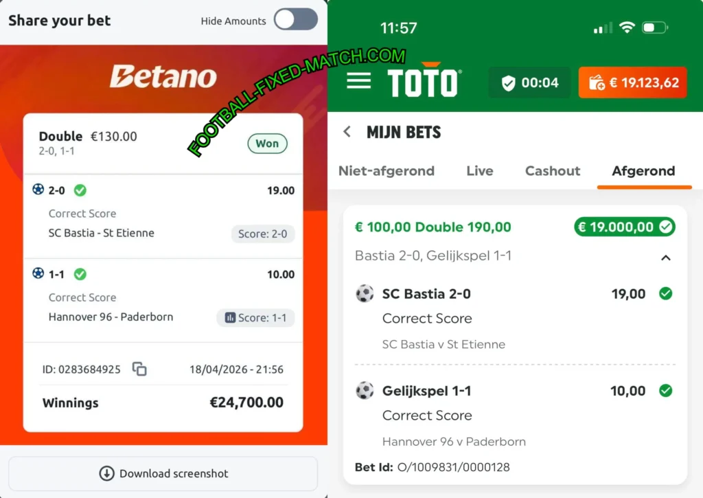 SECURE BET365 CORRECT FIXED MATCHES TOTO FIXED CORRECT SCORE MATCHES