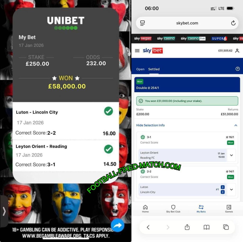UNIBET CORRECT SCORE FIXED MATCHES UNIBET CORRECT SCORE FIXED MATCHES